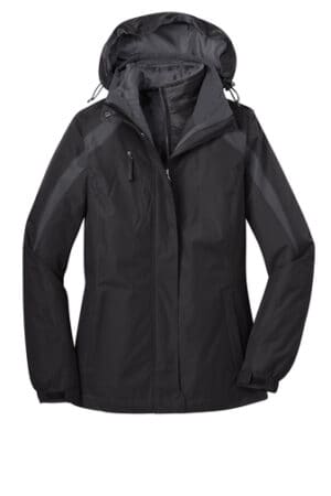 40.) Aurora Staff L321 Embroidered Ladies Colorblock 3-in-1 Jacket