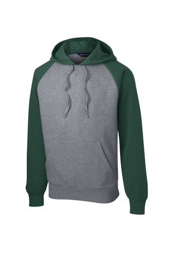 15.) Aurora Staff ST267 Raglan Colorblock Pullover Hooded Sweatshirt