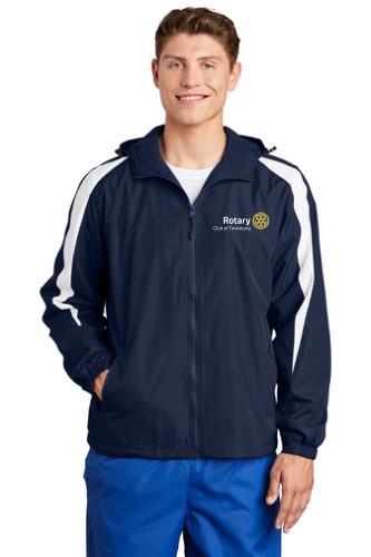 23.) Twinsburg Rotary Club JST81 Embroidered Fleece-Lined Colorblock Jacket