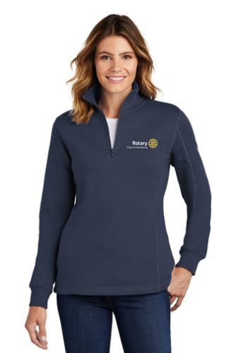 10.) Twinsburg Rotary Club LST253 Embroidered Ladies Cotton 1/4 Cremallera