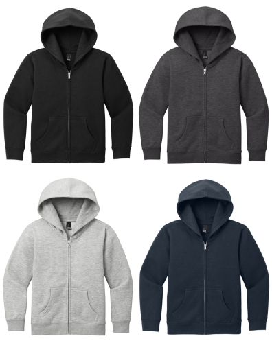 23.) Dog is My Copilot DT6102Y Sudadera con capucha de polar juvenil con cremallera completa y bordado V.I.T.™
