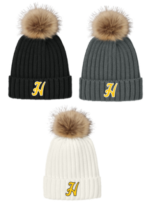 30.) Fairfax Elementary Spiritwear C990 Embroidered Faux Fur Pom Beanie