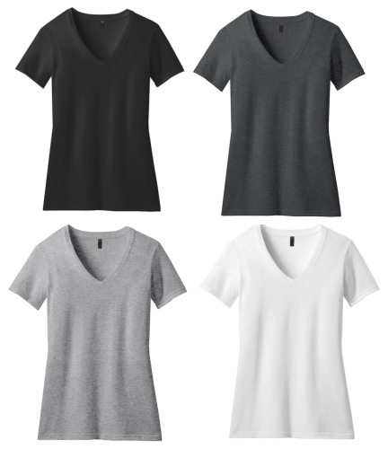 08.) Fairfax Elementary Spiritwear DM1190L Ladies Perfect Blend V-Neck Tee