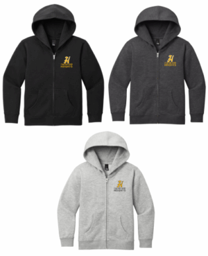 23.) Fairfax Elementary Spiritwear DT6102Y Embroidered V.I.T.™  Youth Fleece Full-Zip Hoodie