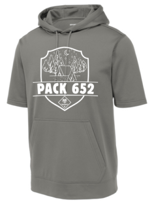 12.) Pack 652 St251 Fleece Short Sleeve Hooded Pullover