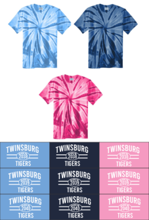 08C.) Wilcox Spiritwear PC147 Colored S/S Tie Dye Tee