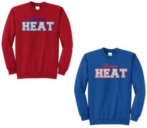 20.) Hudson Heat PC78 Cotton Crewneck *Glitter Logo with Embroidery*
