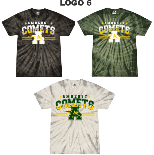 04F.) Amherst Holiday Spiritwear 1001 Colored S/S Tie Dye Tee