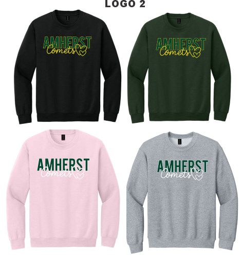 09B.) Amherst Holiday Spiritwear 18000 Cotton Adult Crewneck