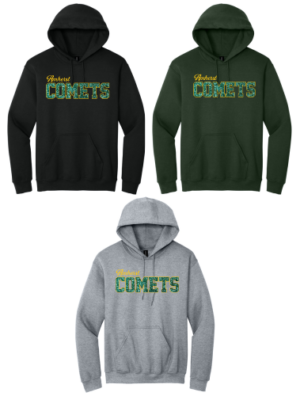13G.) Amherst Elementary Holiday Spiritwear 18500/18500b Cotton Hoodie *Glitter Embroidery*