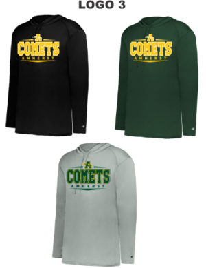 08C.) Amherst Holiday Spiritwear 4105/2105 B-Core L/S Hood Dri-Fit Tee