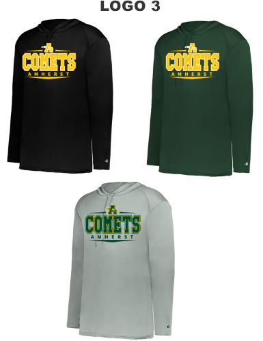 08C.) Amherst Holiday Spiritwear 4105/2105 B-Core L/S Hood Dri-Fit Tee