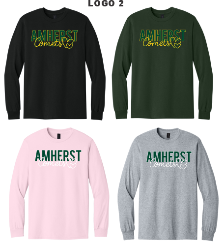 05B.) Amherst Holiday Spiritwear 54000 Cotton Adult L/S Tee