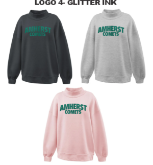 12D.) Amherst Holiday Spiritwear 7187 Screened Womens Juliet Mockneck