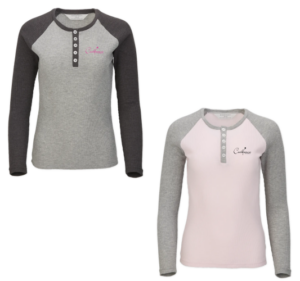 13.) Candance Fall Spirit BW3104 Embroidered Women's Waffle Knit Henley