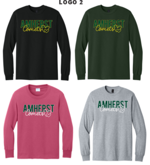 06B.) Amherst Holiday Spiritwear PCy54ls Cotton YOUTH L/S Tee
