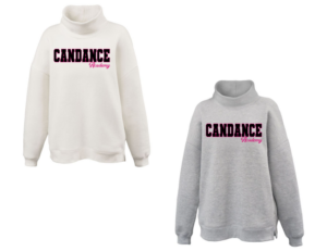 20.) Candance 5483 Embroidered Tackle Twill Womens Oversize Mockneck