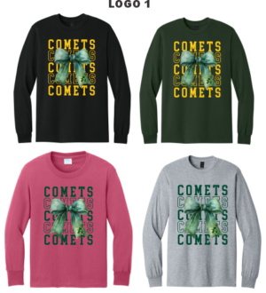 06A.) Amherst Holiday Spiritwear PCy54ls Cotton YOUTH L/S Tee