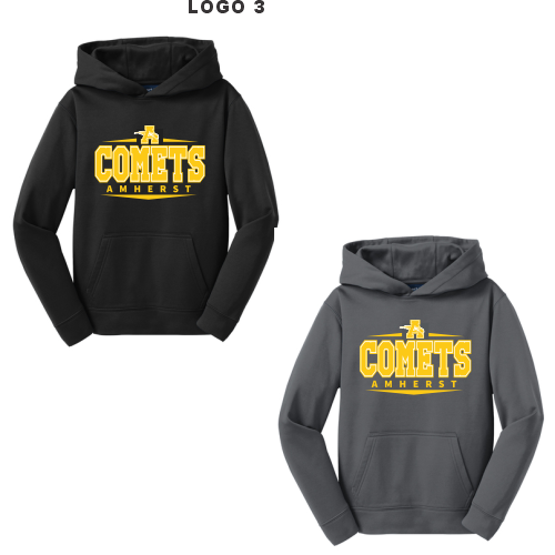 15C.) Amherst Holiday Spiritwear YST244 Dri-Fit YOUTH Sport Blend Hoodie